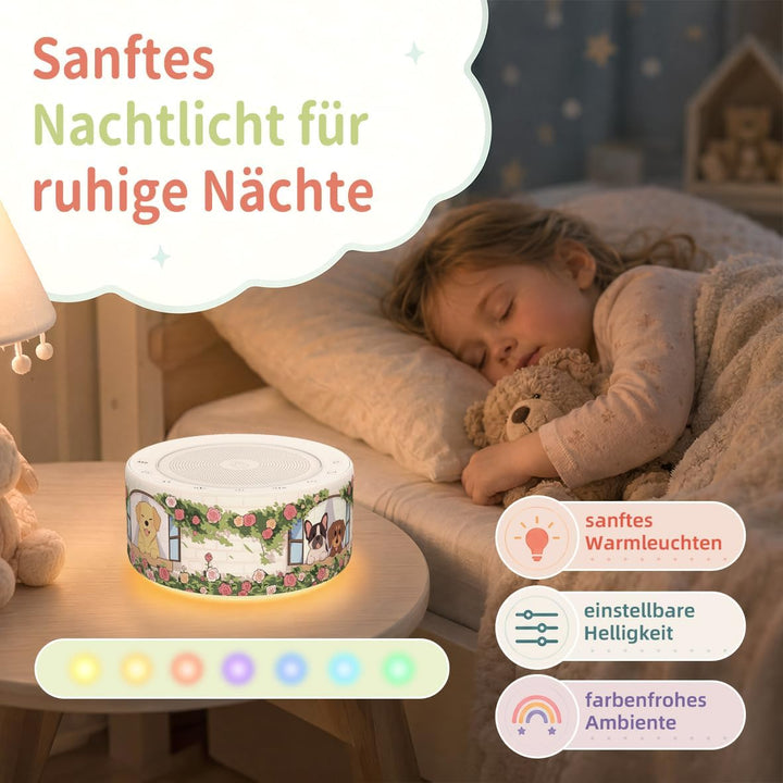 KIPCUSH Weisses Rauschgerät mit 30 High-Fidelity-Soundtracks, Sound-Maschine für Babys, Erwachsene,