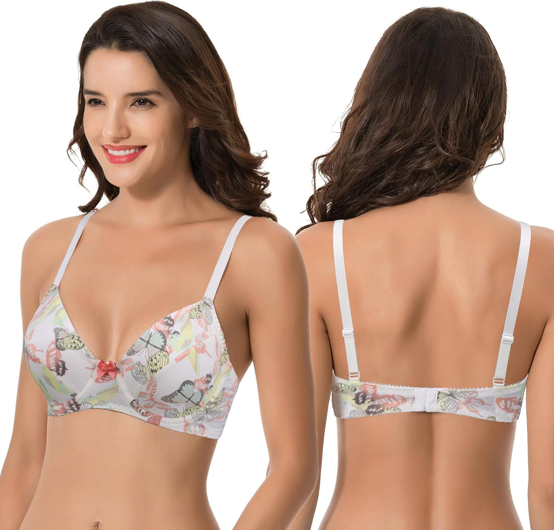 Curve Muse Damen-BH, ungefüttert, Balconette, Baumwolle, Spitze, Übergrösse, 2er- oder 3er-Pack 75B