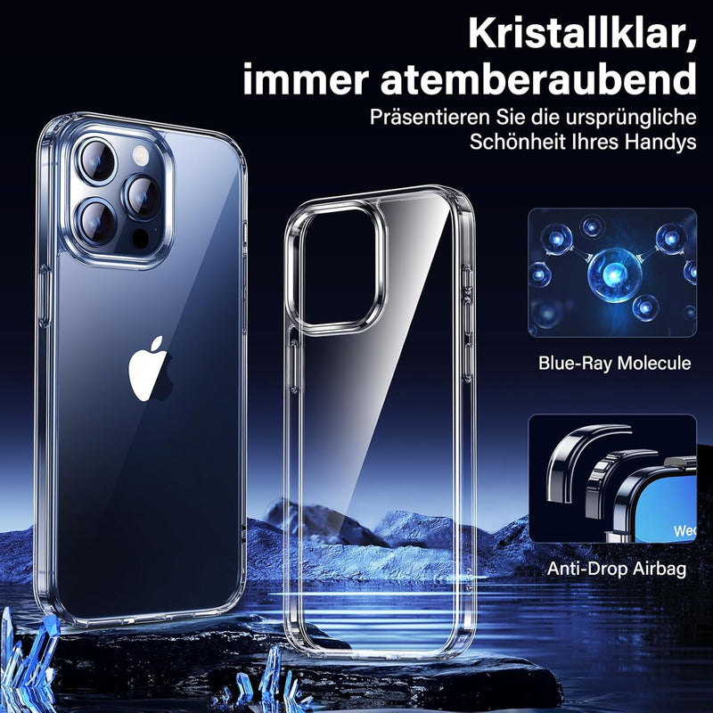 UniqueMe für iPhone 15 Pro Max Hülle, 5-in-1-Set Handyhülle für iPhone 15 Pro Max Case Rundumschutz