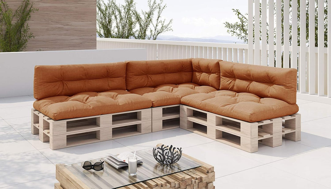 sunnypillow Palettenkissen 7er Set für Europaletten Indoor und Outdoor Palettenpolster Palettensofa