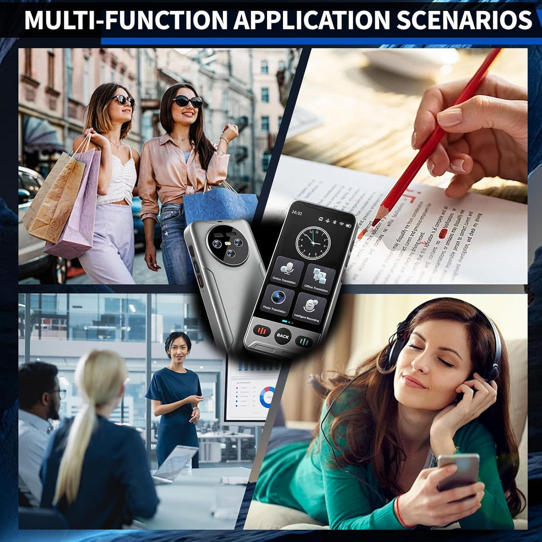 Sprachübersetzer mit 142 Sprachen, Bluetooth, WLAN, 8GB Speicher, 3,5″ Touchscreen, Offline-Übersetz