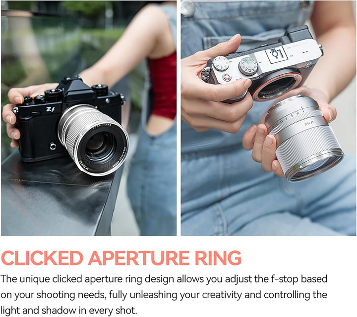 TTARTISAN AF 75 mm F2 Silbernes Kameraobjektiv, Autofokus, Vollformat-Porträtobjektiv (für Sony E),