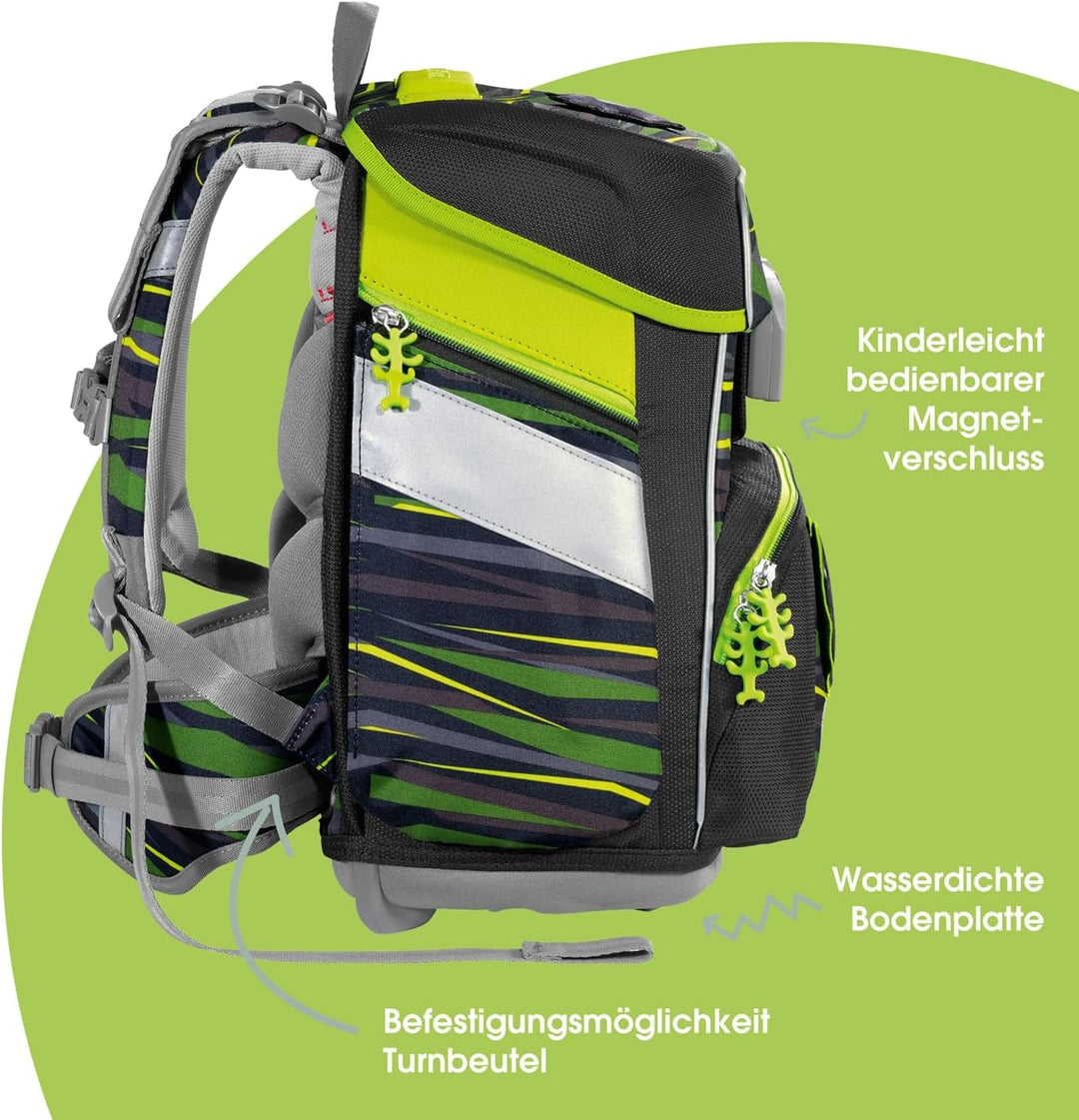 Step by Step Schulranzen-Set Space „Wild Cat Chiko“ 5-teilig, schwarz-gelb, ergonomischer Tornister