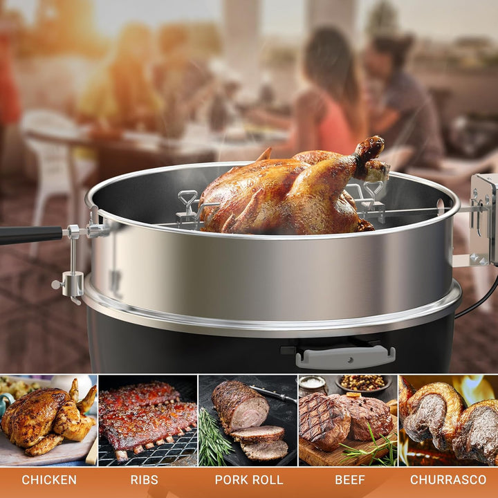 Onlyfire BRF-6102 Edelstahl Rotisserie Fleischklammer Fleischnadel, für 10MM und 8MM quadratischen D