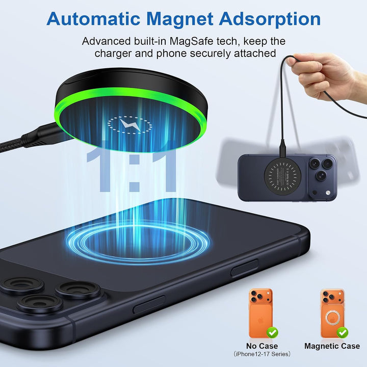 25W Magnetisches Induktive Ladestation für MagSafe Kabelloses Ladegerät für Samsung Galaxy S26 Ultra