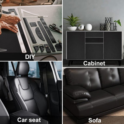 GELAISI Kunstleder Selbstklebend 60*200cm Schwarz Leder Patch Kit Selbstklebende Lederflicken,Ledero