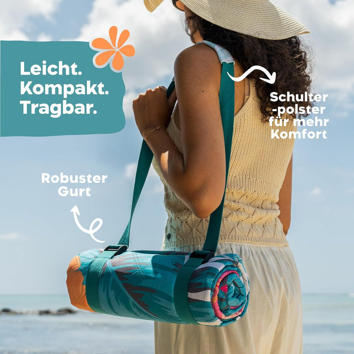 Twinzee Picknickdecke 200x200 cm Wasserdicht - Waschbare Stranddecke XXL für Strand, Camping, Outdoo