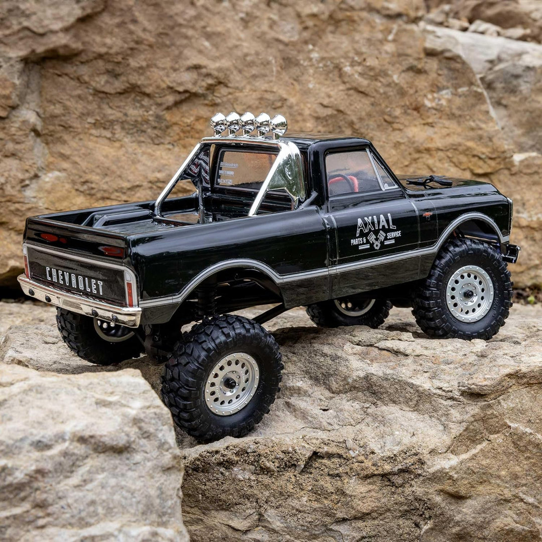 Axial 1/24 SCX24 1967 Chevrolet C10 4X4 RTR Brushed Rock Crawler (Battery & Charger Included), Black