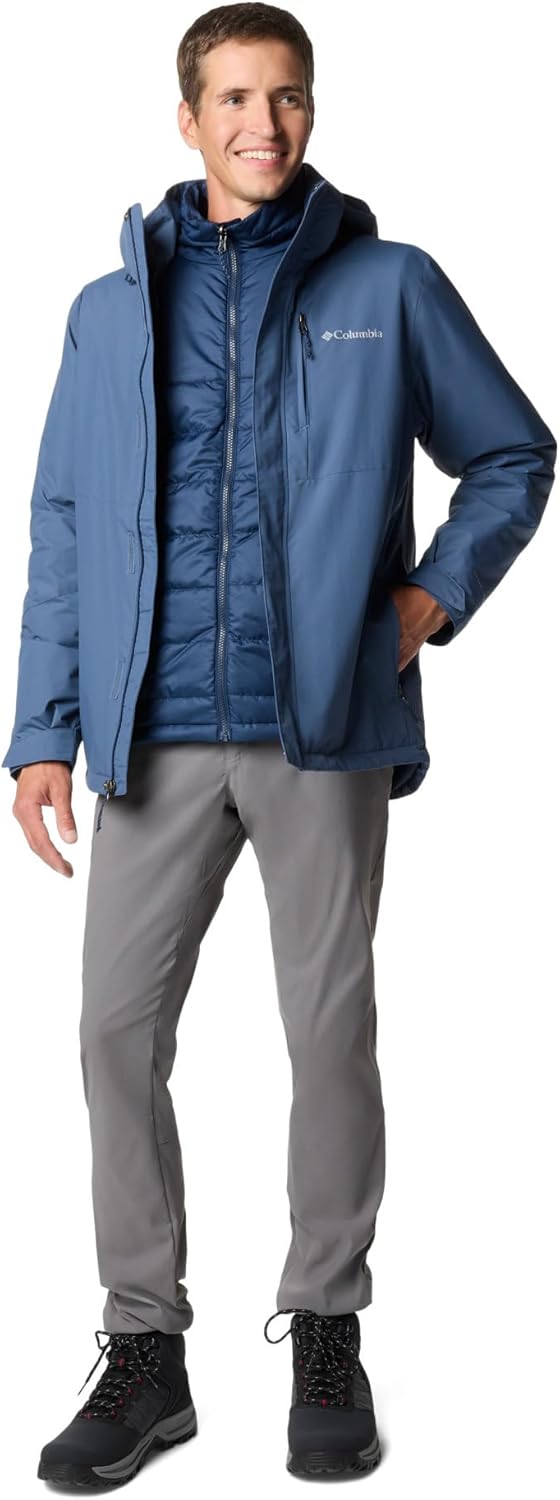 Columbia Herren 3 In 1 Jacke, Schwarz, L Element Blocker 3 Interchange Jacket L Dark Mountain, Eleme