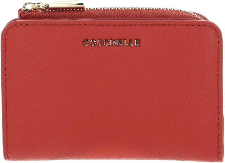 Coccinelle Leder Geldbörse Metallic Soft Wallet Grained Leather Grenadine Red hellrot Grenadine Red