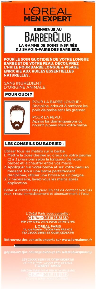 L'Oréal Men Expert BarberClub Herrenöl mit ätherischem Zedernholz 30 ml, 2 Stück 2 x Bartöle für Her