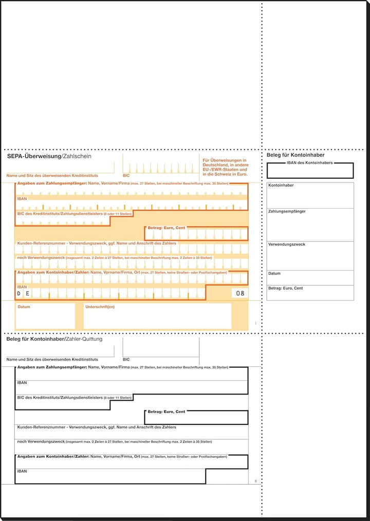 SIGEL ZV572 SEPA-Überweisungen, A4, 250 Blatt, incl. free download Beschriftungsassistent, 250