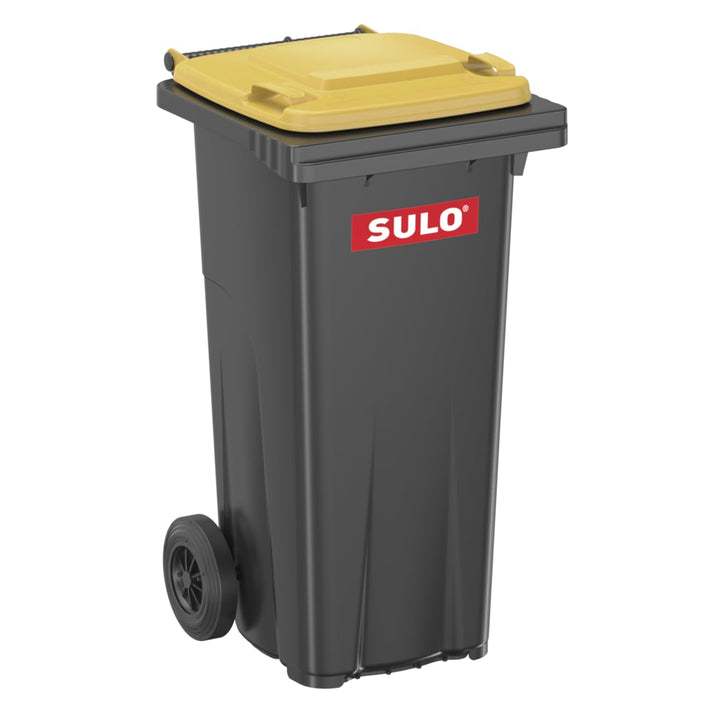 120 L Sulo Mülltonne, Farbe grau, Deckel gelb