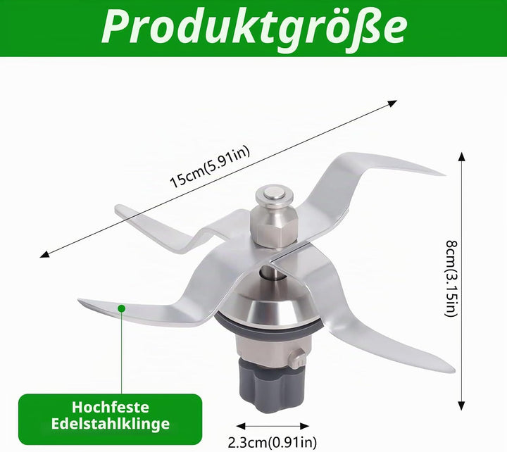 Edelstahl Ersatzmesser + Reinigungsbürste Für Silvercrest Monsieur Cuisine Connect und Monsieur Cuis
