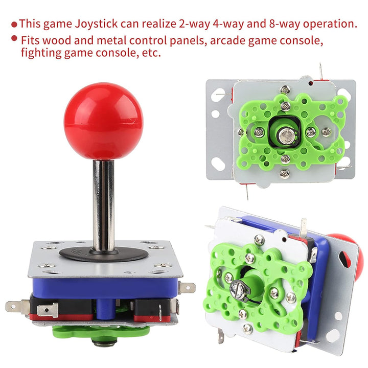 TOPINCN Klassischer Wettkampf Joystick mit Langem Griff, 2/4/8-Wege-Spiel, Kugel, Arcade-Gaming-Schr
