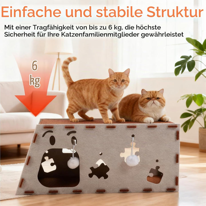Katzenhöhle Filz, Katzenhaus Indoor,Katzenbett Haustierbett für Katzen und Hunde warme weiche Bequem