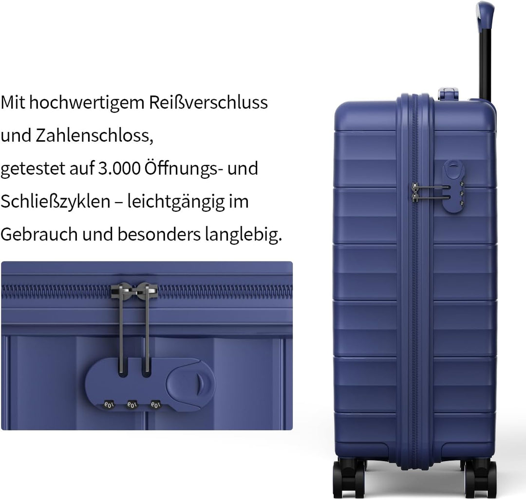 Koffer Set 3-teilig, Leicht Hartschalenkoffer aus PP, Koffer &amp; Trolleys, Mariner Reisekoffer mit 4 R