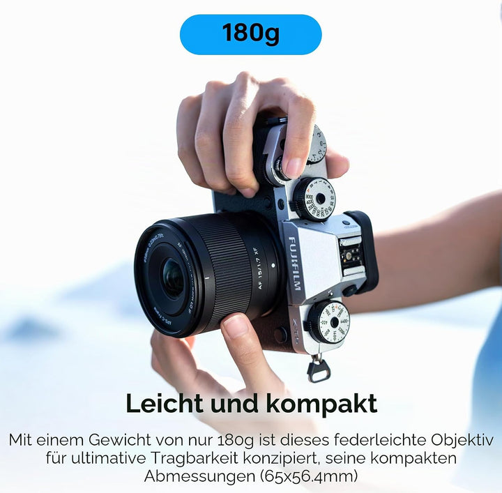VILTROX AF 15mm F1.7 Objektiv für Fuji X-Mount, f/1.7 APS-C Autofokus-Mittelteleobjektiv, kompatibel