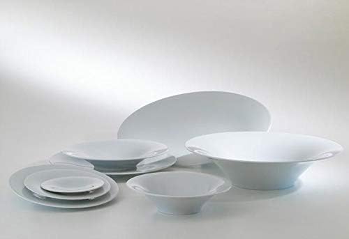 Alessi "KU", 4 Stück Frühstuckteller aus weissem Porzellan, 21 centimeters