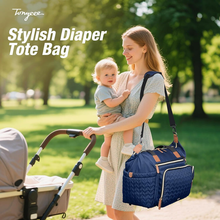 Wickeltasche mit Schnullertasche und Wickelunterlage, Wickelrucksack Multifunktions-Babytasche für G