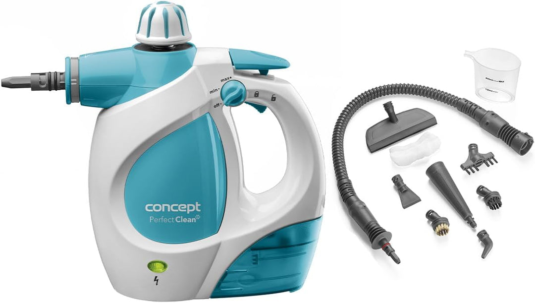 CONCEPT Hausgeräte CP1010 Handdampfreiniger Perfect clean, 1200 W, 3 bar, 400 ml, umfangreiches Zube