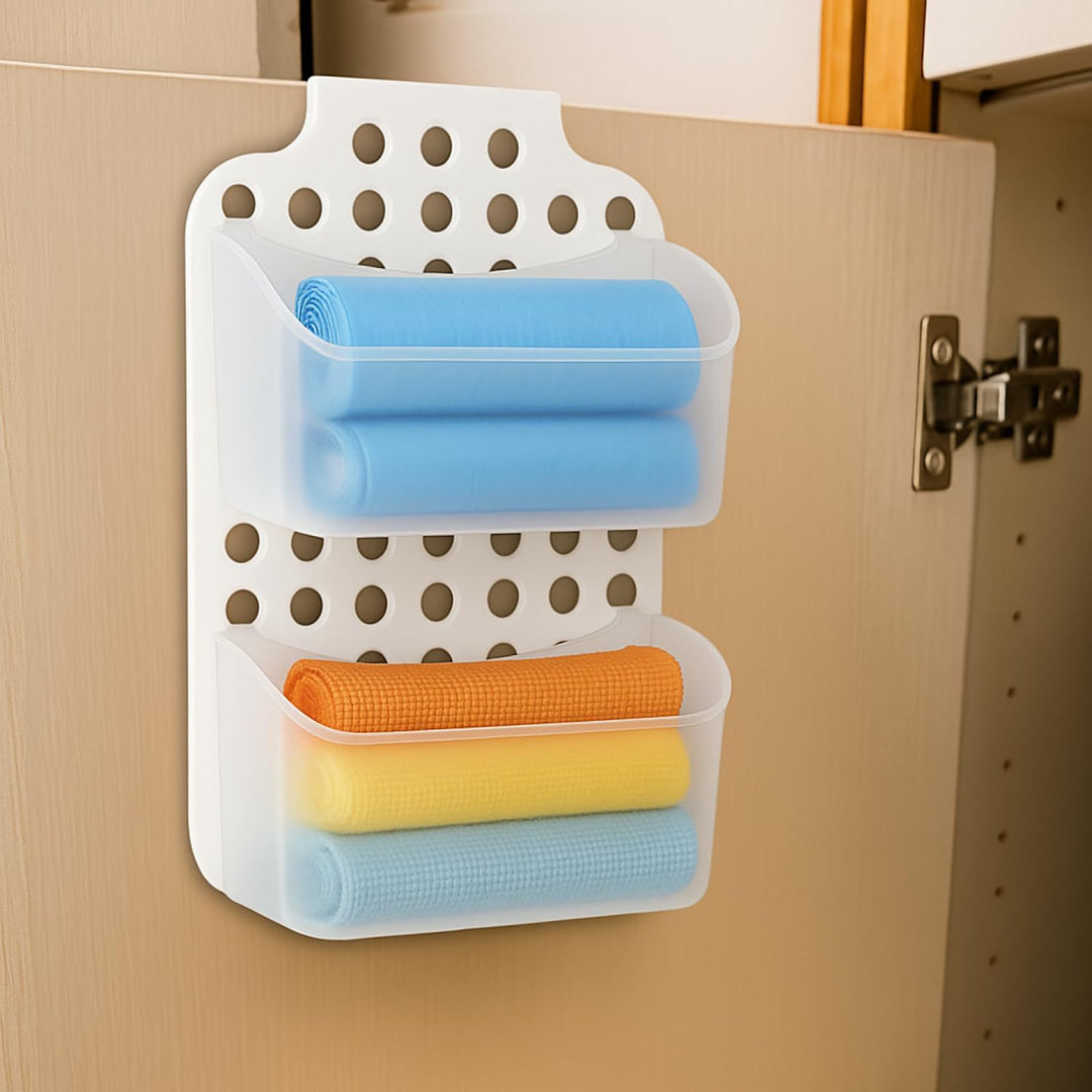 com-four® Duschkorb mit 2 Fächern, Duschgelhalter mit Haken zum Aufhängen, höhenverstellbare Hängeko