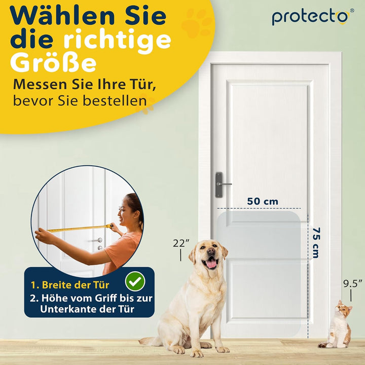 PROTECTO 2-Pack Kratzschutz für Türen – Hund & Katze Kratzschutz – 75 x 50 cm strapazierfähige Tür A
