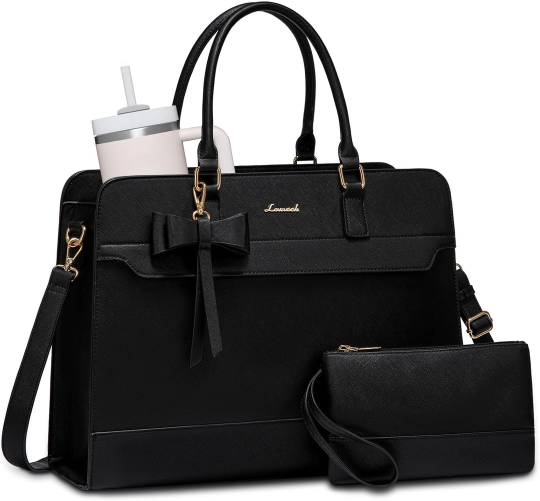 LOVEVOOK Arbeitstasche Damen mit Isolierted Kühlfach, 15,6 Zoll Laptoptasche PU Leder Handtasche, Gr
