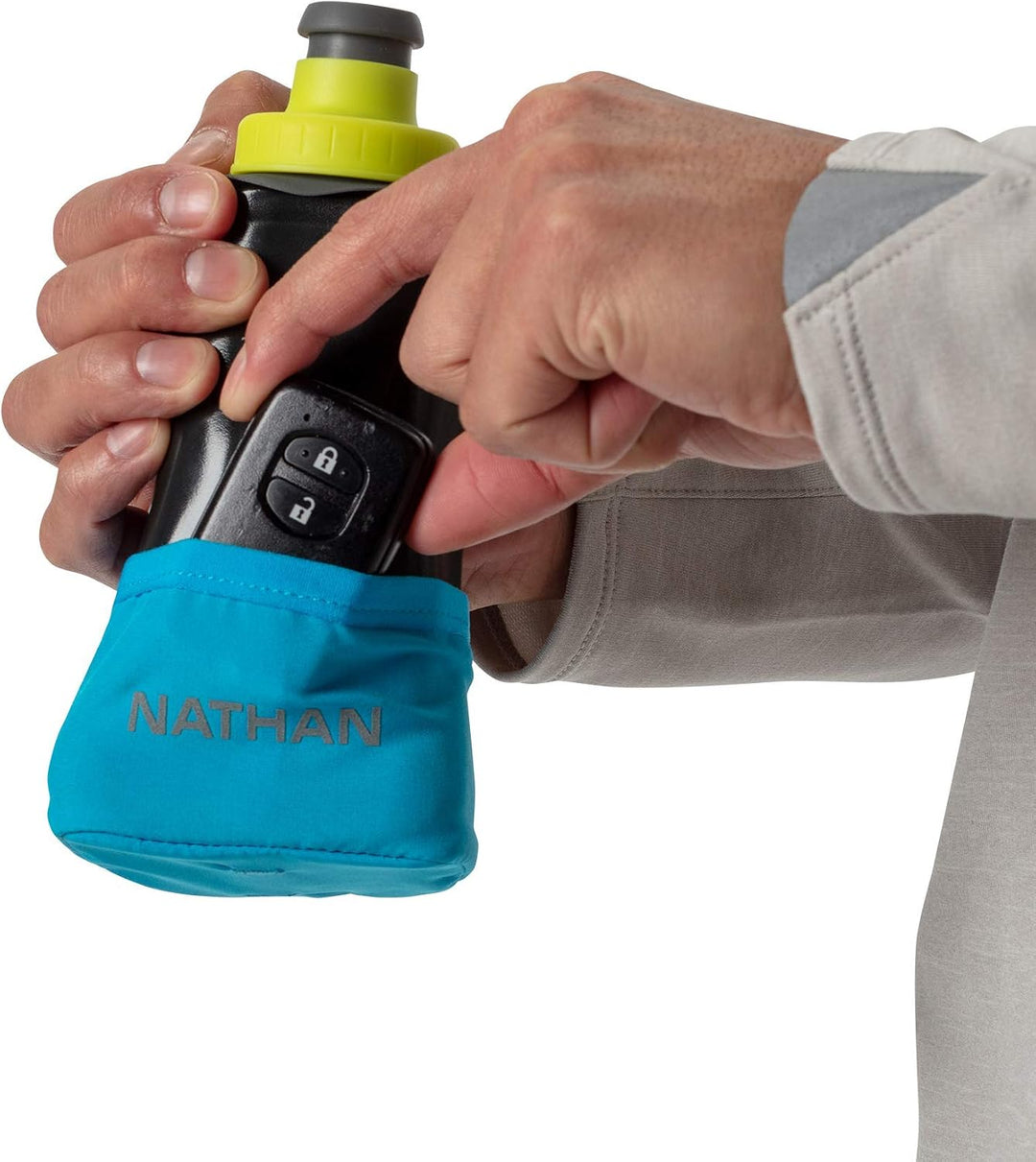 Nathan Running Handheld Quick Squeeze. No-Grip Adjustable Hand Strap. 12oz / 18oz / Insulated. Refle