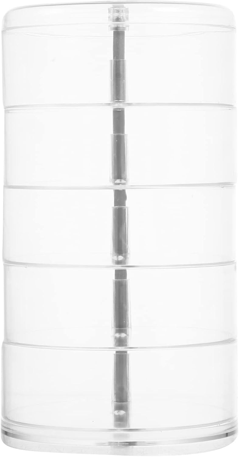 Cabilock Mehrschichtiger Drehbarer Multi Organizer Box 21X11.5X11.5Cm Transparent Schmuckkästchen Fü