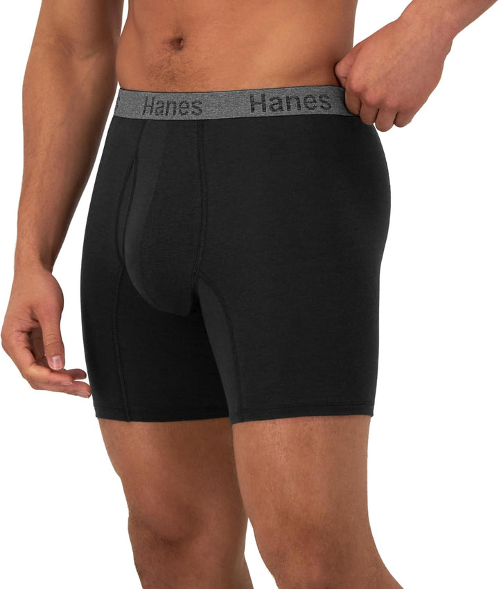 Hanes Herren Herren Comfort Flex Fit Boxershorts, Ultraweicher Stretch, Langes Bein und Normales Bei