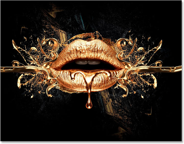 wandmotiv24 Leinwandbild 260 g/m² - Kunstdruck auf Leinwand - Wandkunst - Wandbild mit Frauen Lippen