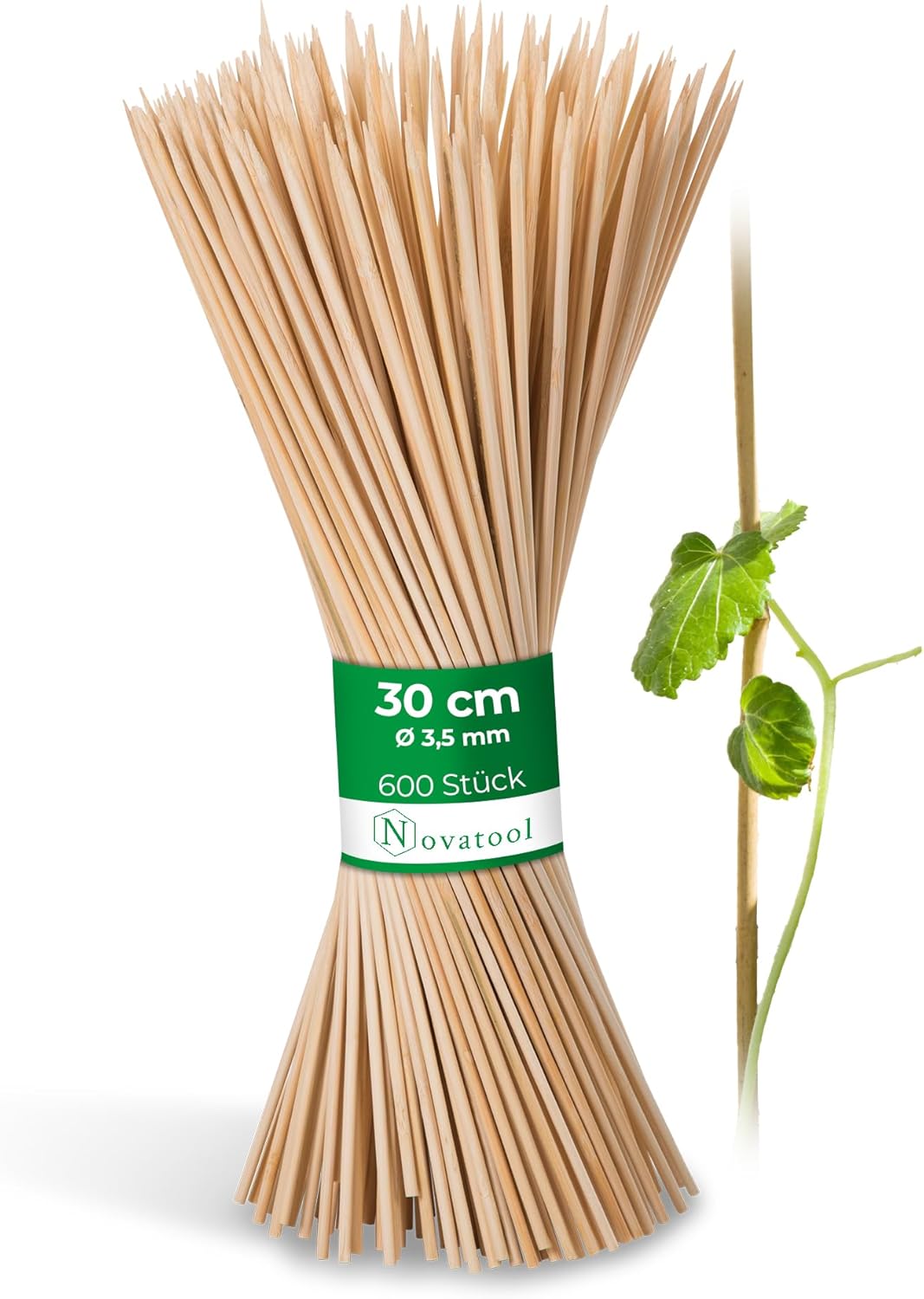 Novatool 600x Splittstäbe 30 cm x 3,5 mm I Natur I Pflanzenstab Bambus Rankhilfe Holz Tokinstäbe Ton