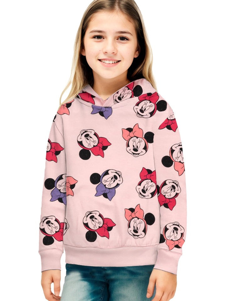Disney Minnie Mouse Hoodie für Mädchen - Kinder Kapuzenpullover Pullover mit Kapuze Sweatshirt Rosa