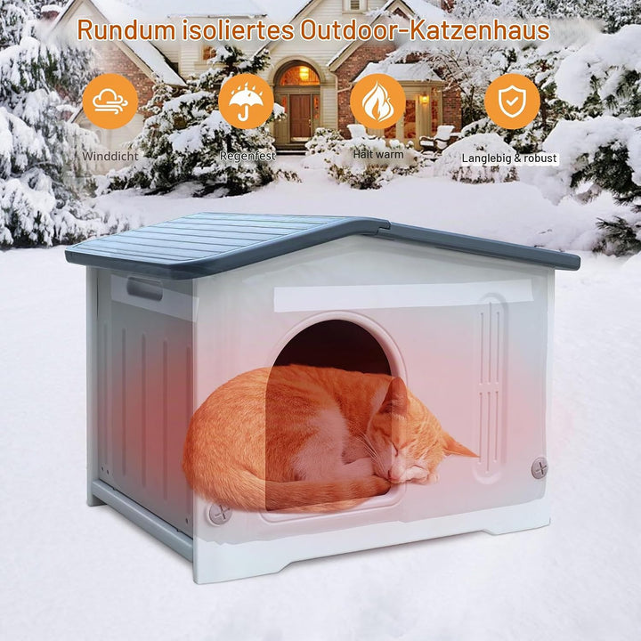 Katzenhaus Outdoor Winterfest mit isolierter, Feral katzenhöhle Wetterfest | Kunststoff-Katzenhäuser