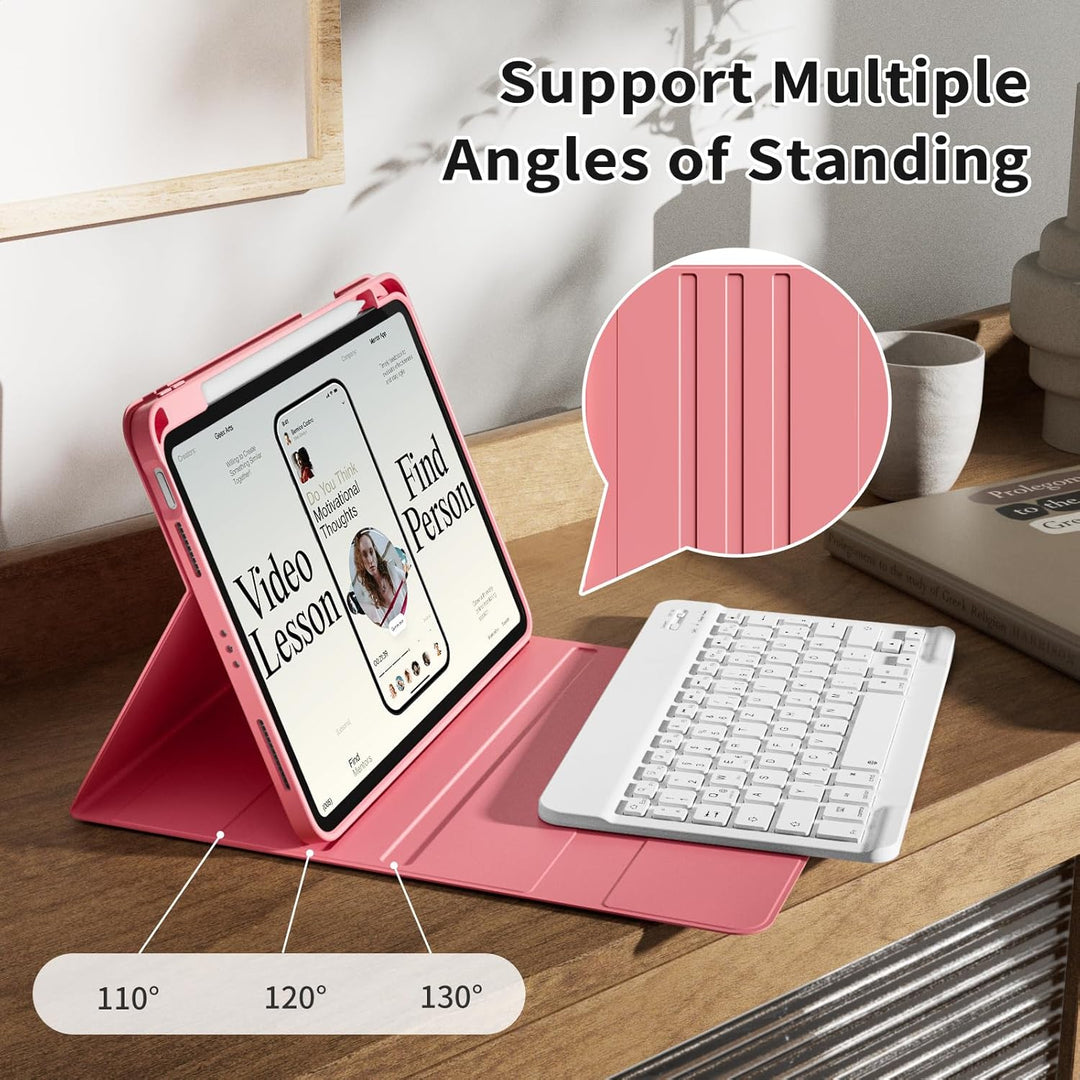 Hülle mit Tastatur für iPad (A16) 11 Zoll 2025/10. Generation 10.9 Zoll 2022, Deutsch QWERTZ Layout