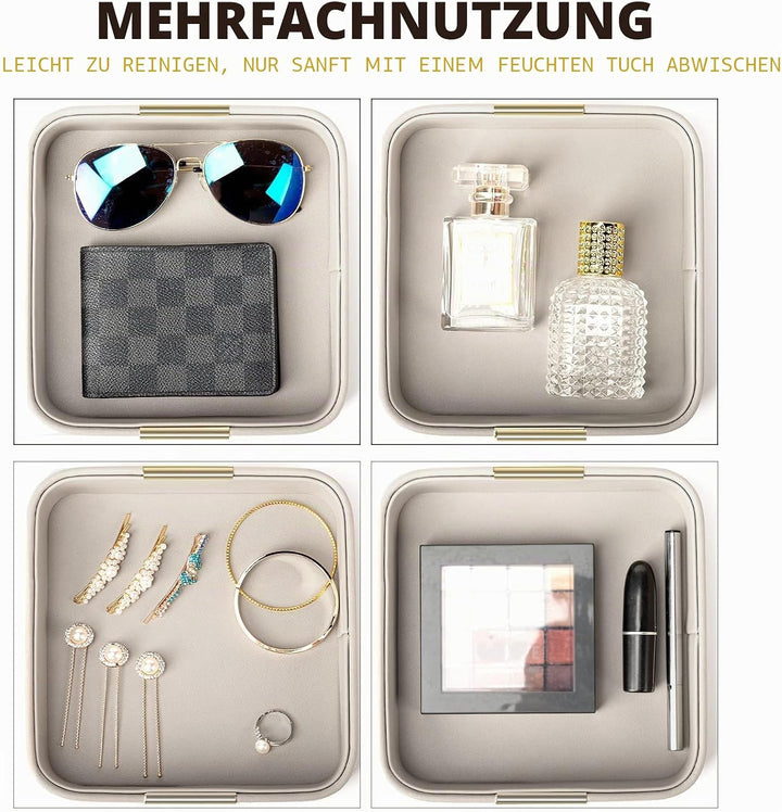 SANZIE Luxus-Leder-Schreibtisch-Aufbewahrung, kleiner Auffangbehälter, dekoratives Tablett für den E