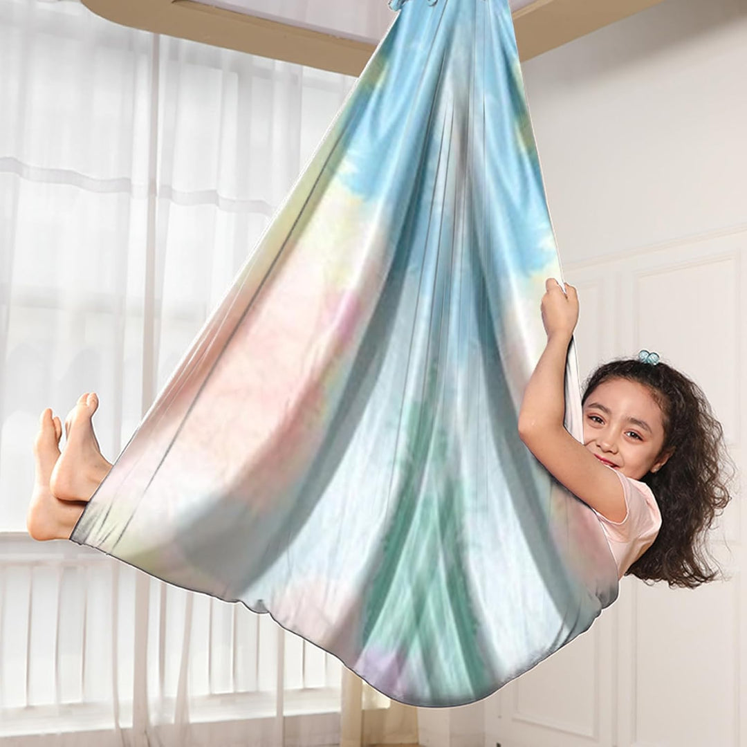 Yoga Schaukel - Seiden Yoga Set,Fitness Sensorik Dehngurt Leichtes Trainingsgerät Für Kinder Erwachs