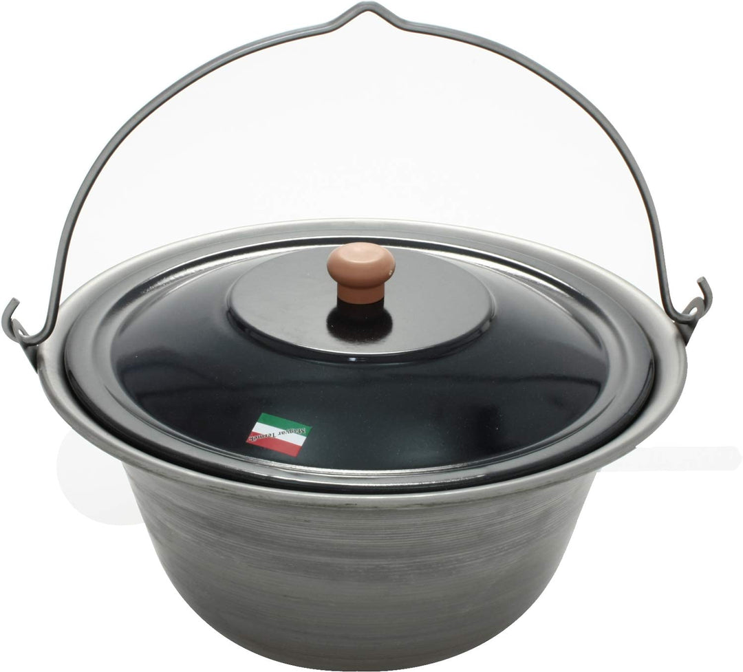 GRILLPLANET Gulaschkessel 15 Liter Eisen und Deckel, original in Ungarn hergestellt