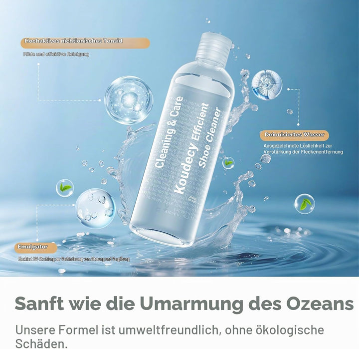 Schuhputzsets Sneaker Cleaner – 300ML Weisse Sneaker Reiniger mit 3 Schuhbürste, Radiergummi und Han