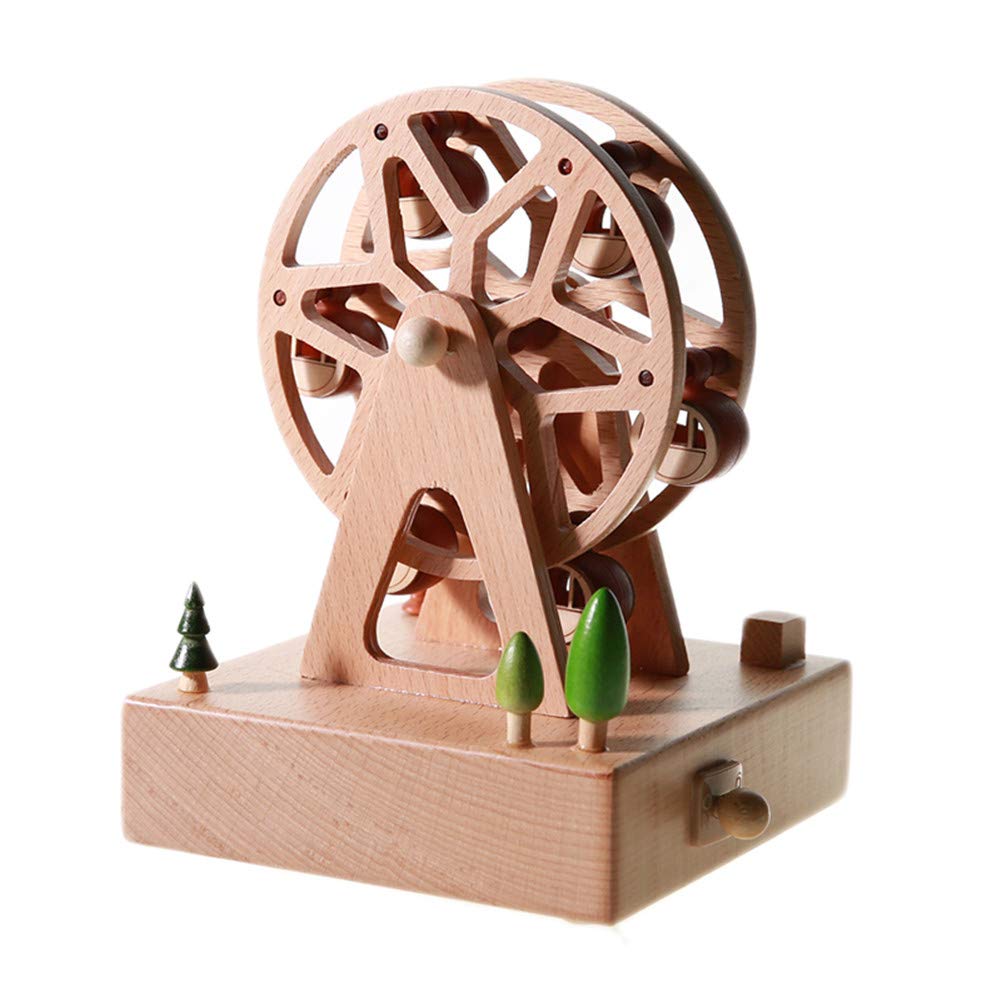 Chonor Innovative Szene aus Holz Spieluhr, Premier Spieluhr Handkurbel Handwerk Reine Hand-klassisch