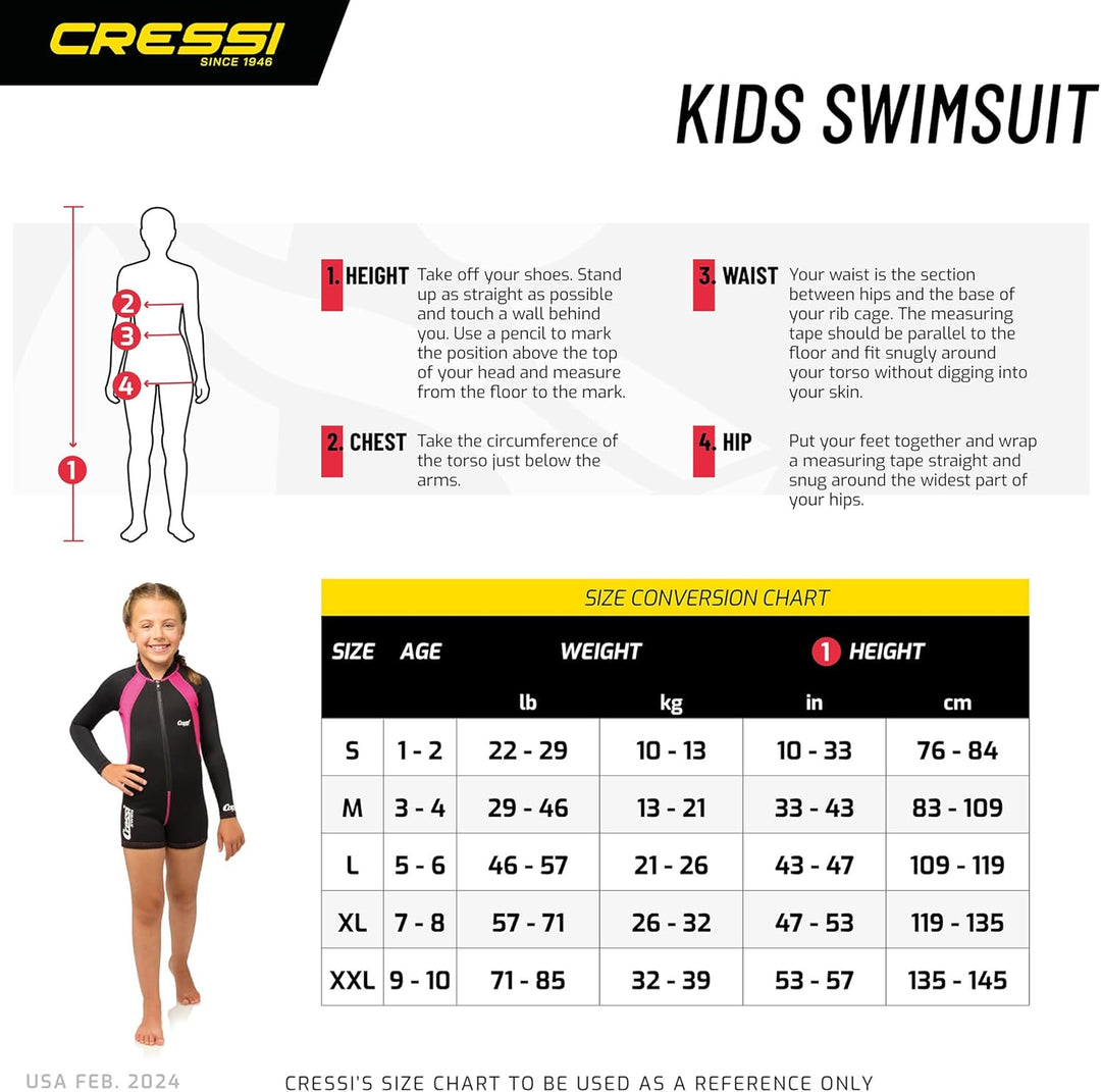 Cressi Kid Shorty Wetsuit 1.5 mm - Shorty Neoprenanzug für Kinder Ultra Stretch Neopren Rosa/Weiss L
