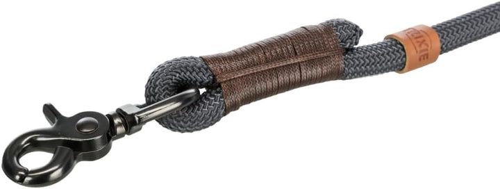 TRIXIE Hundeleine BE NORDIC V-Leine L–XL, 2,00 m ø 13 mm in dunkelgrau/braun - verstellbare Hundelei