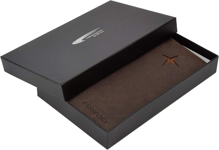 Menzo Reisepasshülle aus echten Leder mit RFID-Schutz, Reisepassetui für Damen und Herren (Marrone),