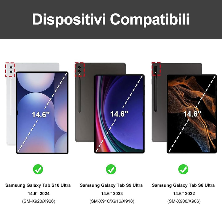 Magnetische Tastatur für Samsung Galaxy Tab S10 Ultra 14,6 Zoll 2024, QWERTY Italienische Tastatur m