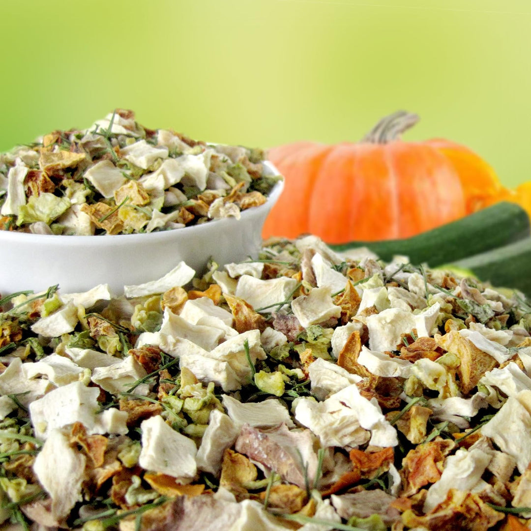 Original-Leckerlies: Zucchini-Kürbis-Gemüseflocken, 5 kg getreidefreie Gemüseflocken, Hundeflocken,