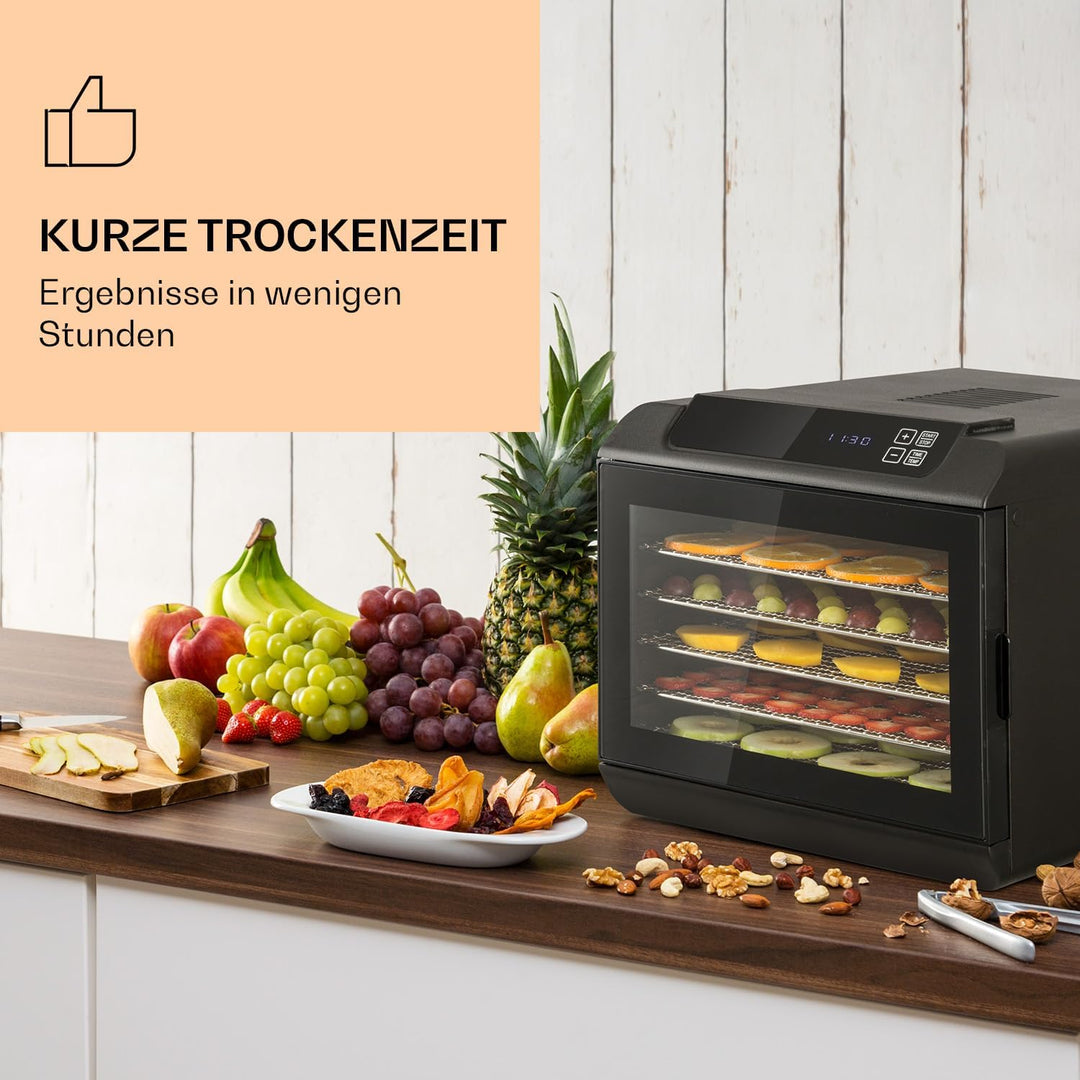 Klarstein Arizona Jerky Dörrautomat - Dörrgerät, Dehydrator, trocknet Obst, Fleisch und Früchte, 500
