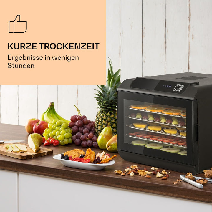 Klarstein Arizona Jerky Dörrautomat - Dörrgerät, Dehydrator, trocknet Obst, Fleisch und Früchte, 500