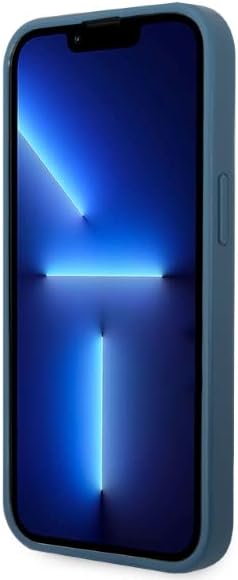 Guess GUHCP13SP4TPB Hülle für iPhone 13 Mini 5,4" blau/Blue hardcase 4G Triangle Logo Cardslot