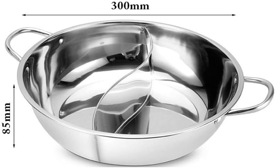 Doppeltopf Edelstahl Hotpot zum Kochen geeignet für Induktionsherde und Gasherde ideal für Partys (B